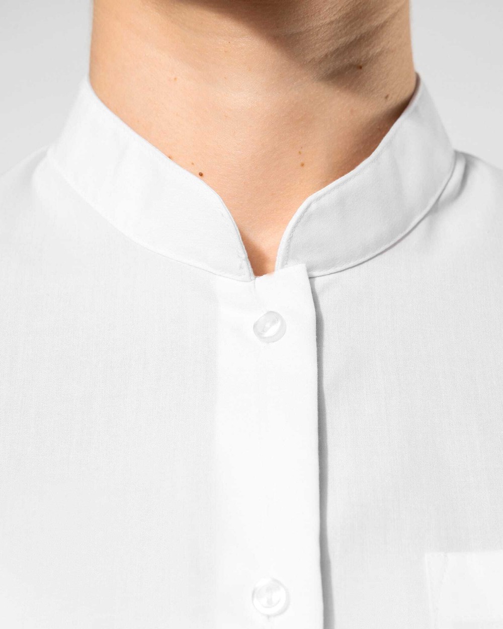 KARIBAN Damen hemdbluse mao-kragen langarm Hemden personalisierbar