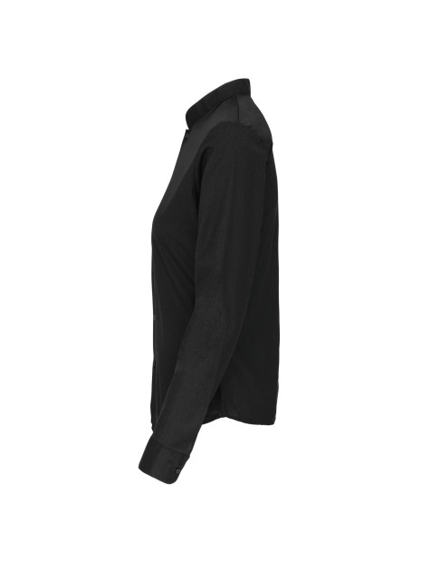 KARIBAN Chemise col mao manches longues femme /api/colors/b9fdad4a-5e94-45cb-8c03-c08b349b28c3 personnalisable