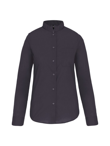 KARIBAN Chemise col mao manches longues femme /api/colors/a74dfbdb-7821-4e15-a7e5-fe07498d41c7 personnalisable