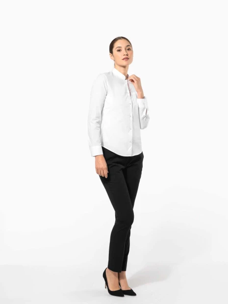 Chemises à personnaliser KARIBAN Chemise col mao manches longues femme 