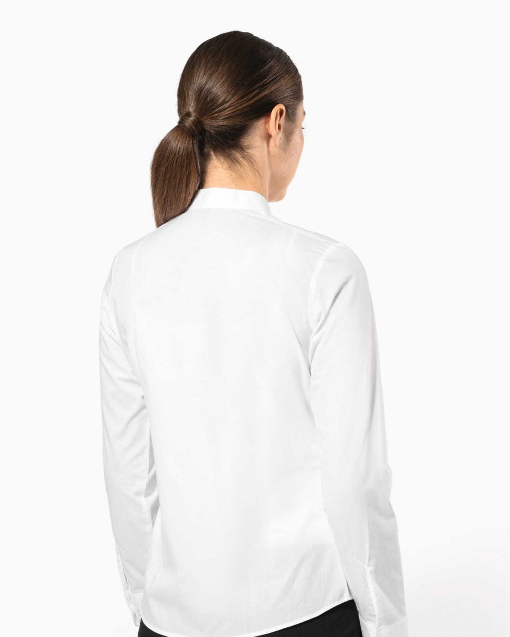 KARIBAN Damen hemdbluse mao-kragen langarm Hemden personalisierbar