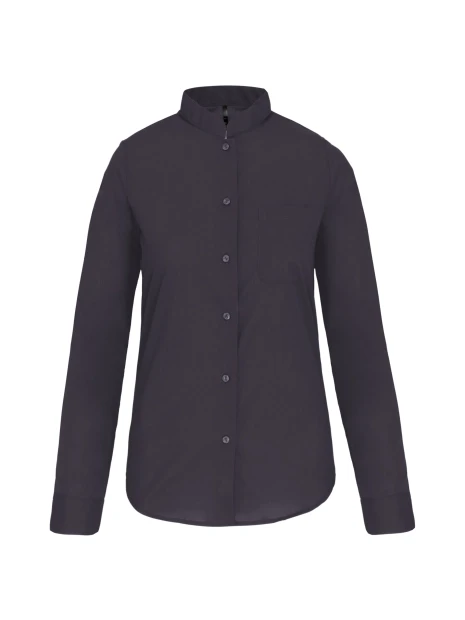 KARIBAN Chemise col mao manches longues femme /api/colors/a74dfbdb-7821-4e15-a7e5-fe07498d41c7 personnalisable