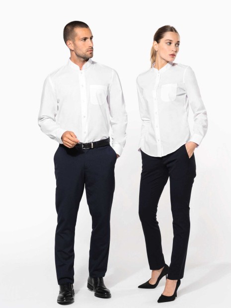 Chemises à personnaliser KARIBAN Chemise col mao manches longues femme 