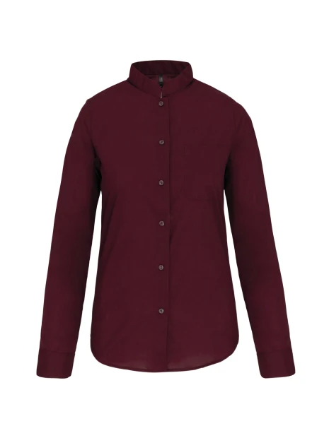 KARIBAN Chemise col mao manches longues femme /api/colors/3f4410b9-f80f-412a-9aa8-9260cc84003d personnalisable