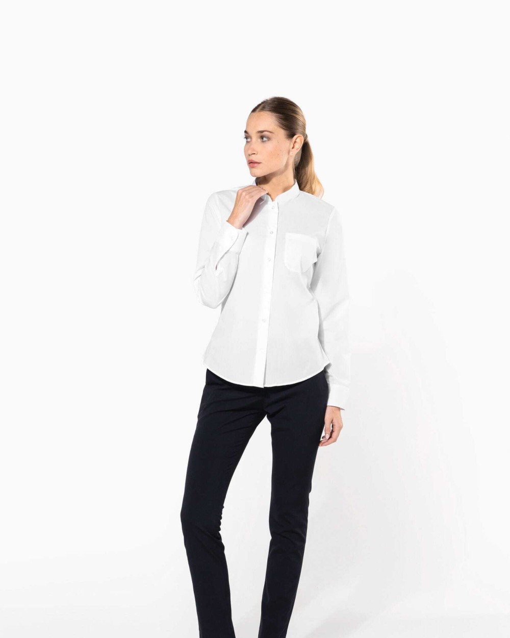 Chemises personnalisable KARIBAN Chemise col mao manches longues femme