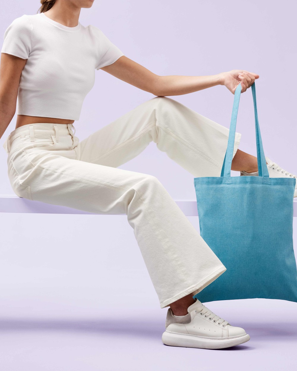 NUTSHELL Recycled cotton shopper long handle Taschen personalisierbar