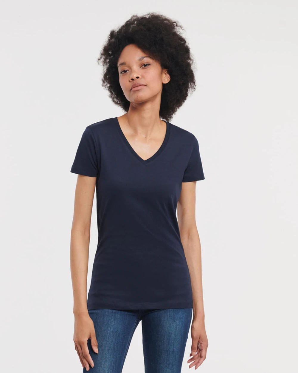 RUSSELL LADIES' PURE ORGANIC V-NECK T-Shirts personalisierbar