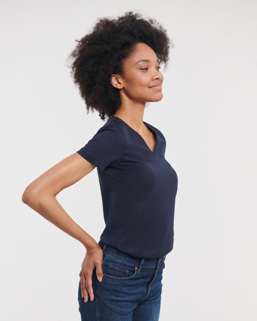 RUSSELL LADIES' PURE ORGANIC V-NECK T-Shirts personalisierbar