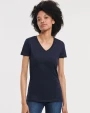 RUSSELL LADIES' PURE ORGANIC V-NECK T-Shirts personalisierbar