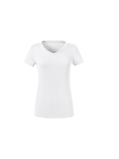 RUSSELL LADIES' PURE ORGANIC V-NECK /api/colors/7a92cd2d-10d2-40b4-928b-296bb7487506 personnalisable