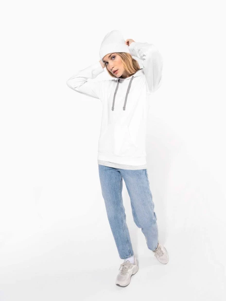 Sweat-shirts à personnaliser KARIBAN Sweat-shirt capuche contrastée femme 