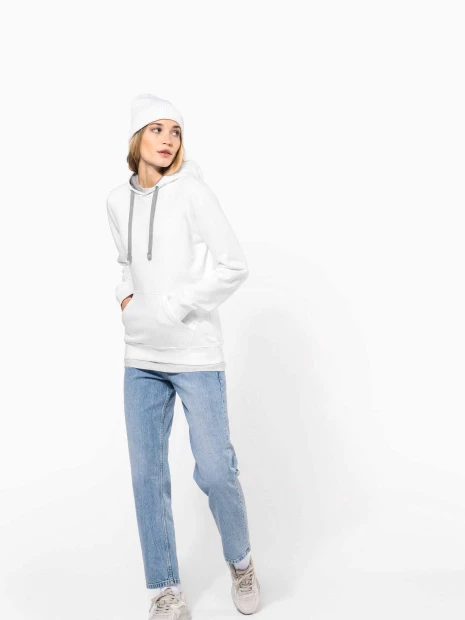 Sweat-shirts à personnaliser KARIBAN Sweat-shirt capuche contrastée femme 