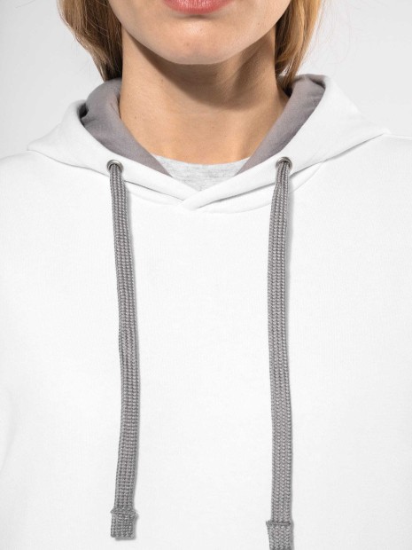 Sweat-shirts à personnaliser KARIBAN Sweat-shirt capuche contrastée femme 