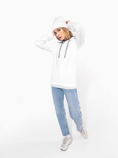 Sweat-shirts à personnaliser KARIBAN Sweat-shirt capuche contrastée femme 