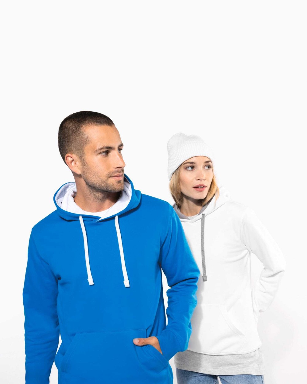 KARIBAN Damen-kapuzensweatshirt bicolor Sweatshirts personalisierbar