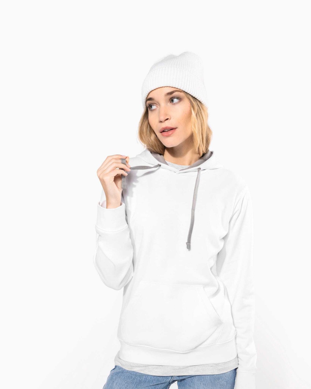 Sweaters & hoodies KARIBAN Damessweater met capuchon in contrasterende kleur voor bedrukking &amp; borduring