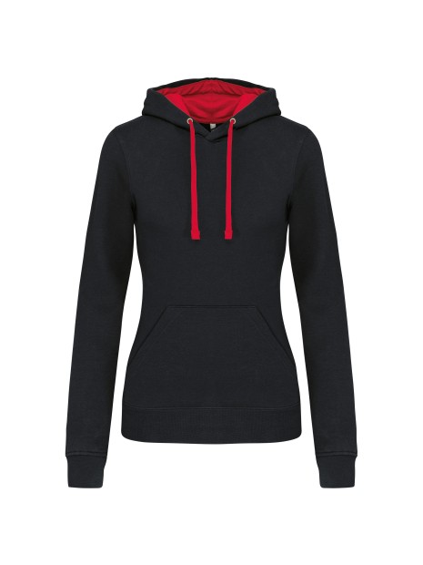 KARIBAN Sweat-shirt capuche contrastée femme /api/colors/b084ccc6-964d-4c40-a33e-0f276869188a personnalisable