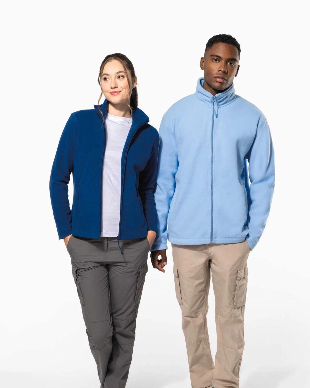 KARIBAN Mikrofleece-Jacke mit Reißverschluss für Herren Polar Fleeces personalisierbar