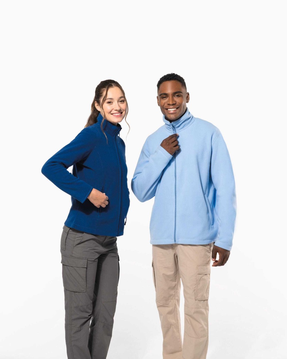 KARIBAN Mikrofleece-Jacke mit Reißverschluss für Herren Polar Fleeces personalisierbar