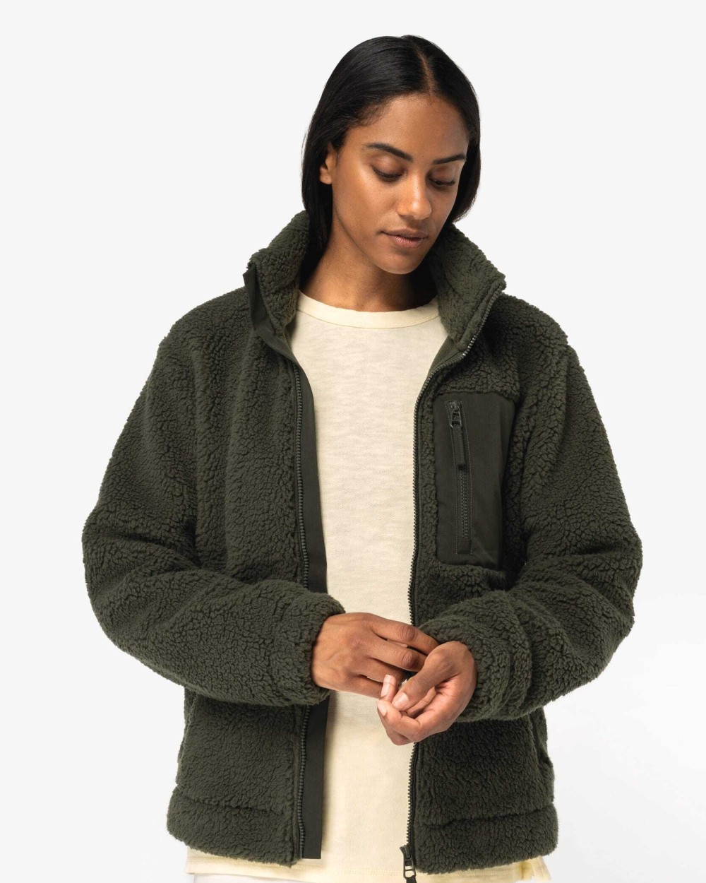 Polar Fleeces NATIVE SPIRIT Ecologisch uniseks sherpa jack voor bedrukking &amp; borduring