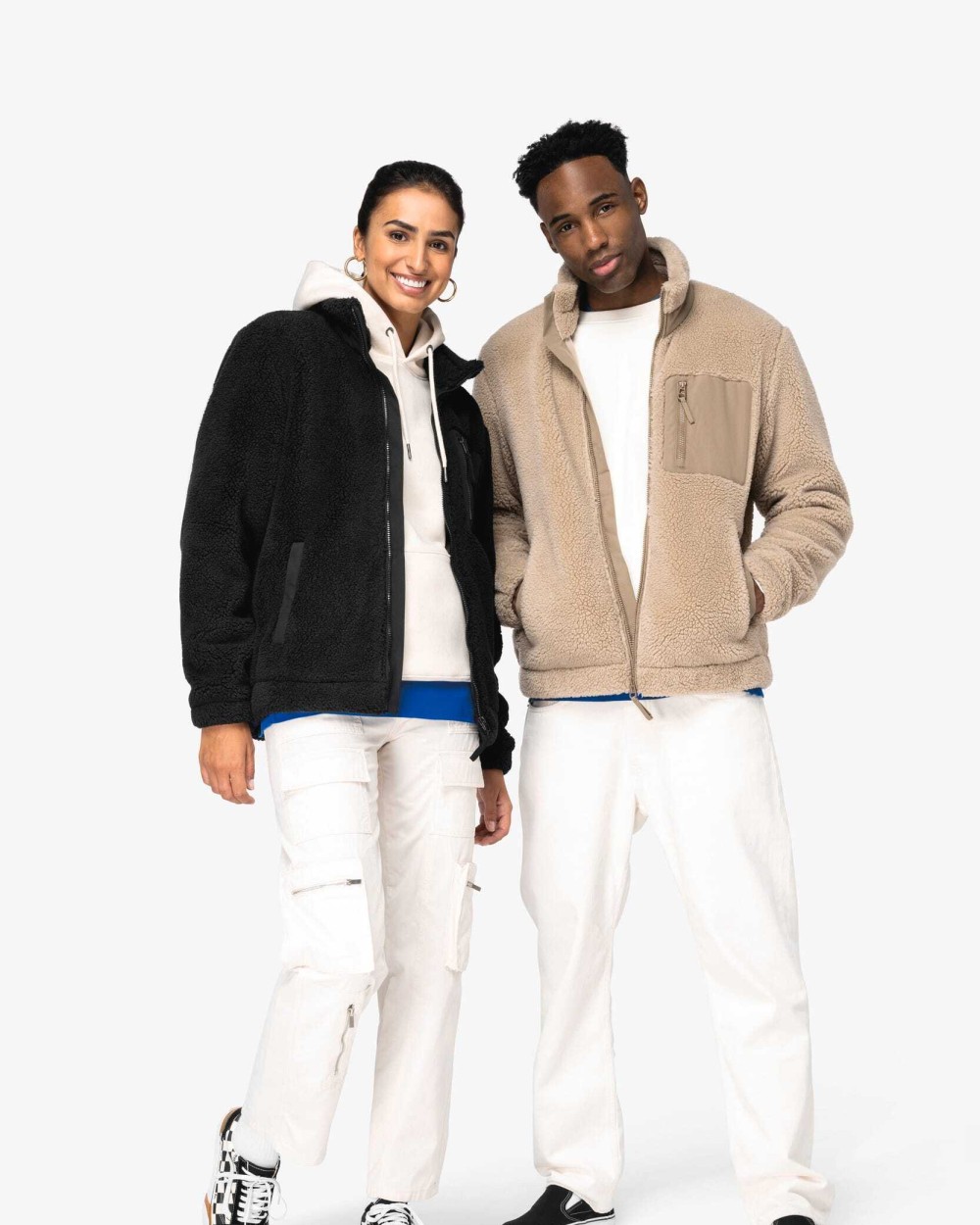 NATIVE SPIRIT Umweltfreundliches Unisex Sherpajacke Polar Fleeces personalisierbar