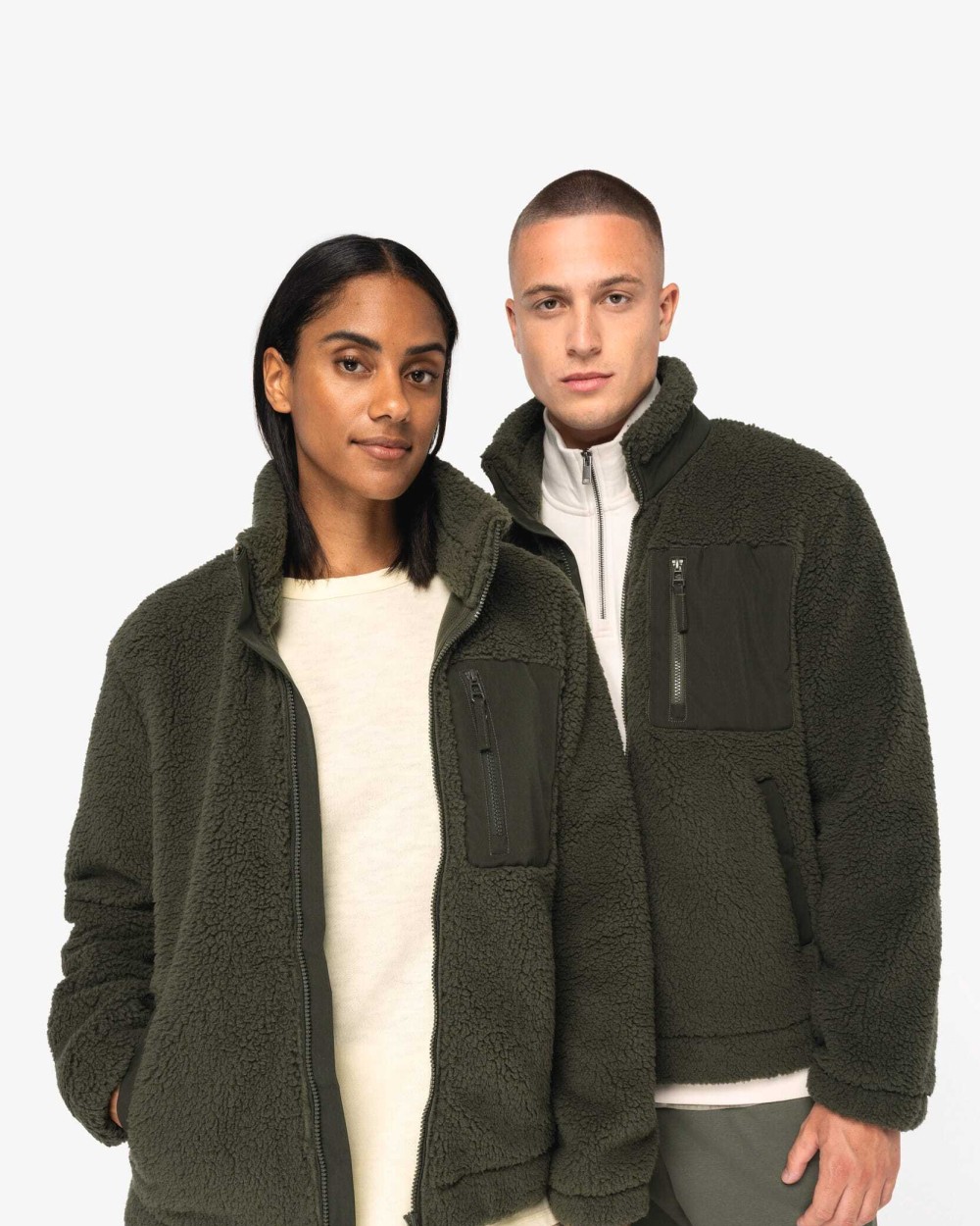 NATIVE SPIRIT Umweltfreundliches Unisex Sherpajacke Polar Fleeces personalisierbar
