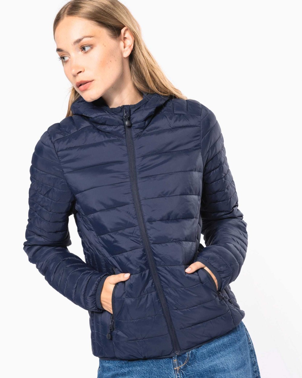 KARIBAN Leichte Damen-Steppjacke mit Kapuze Jacken personalisierbar