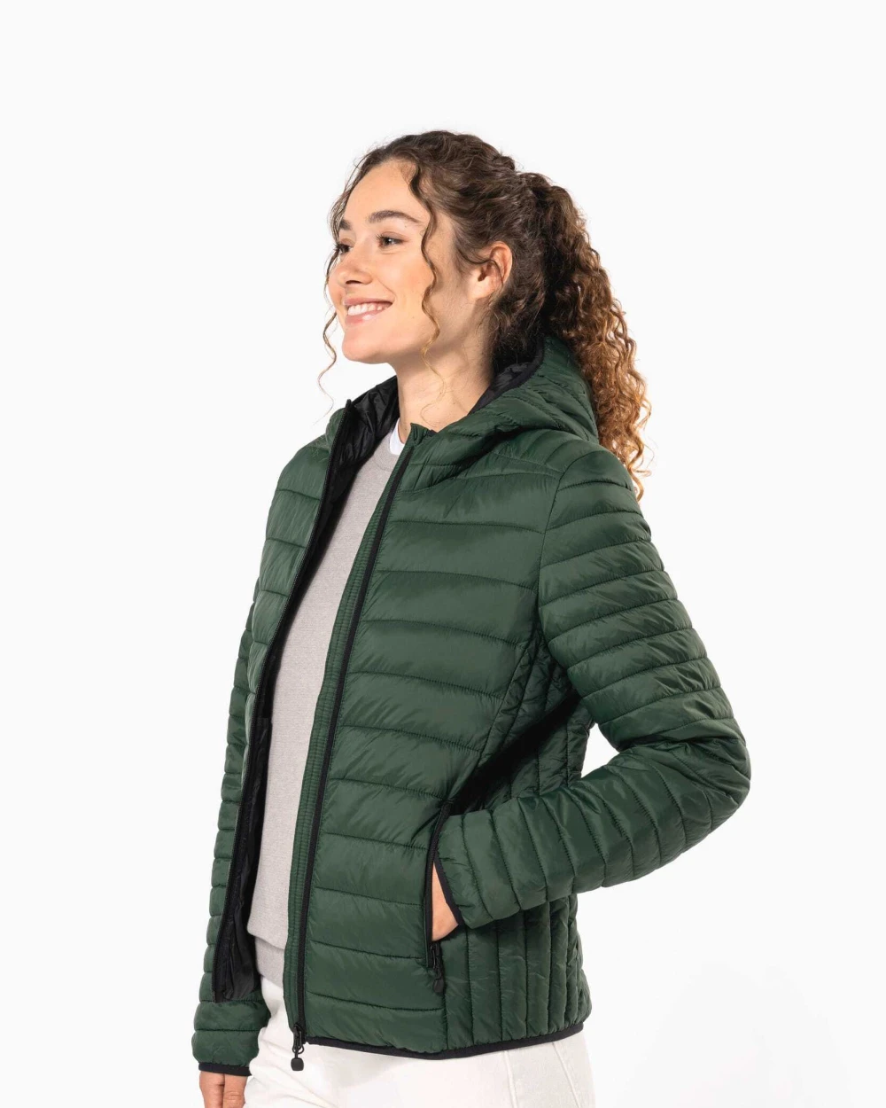 Jassen KARIBAN Ladies' lightweight hooded padded jacket voor bedrukking &amp; borduring