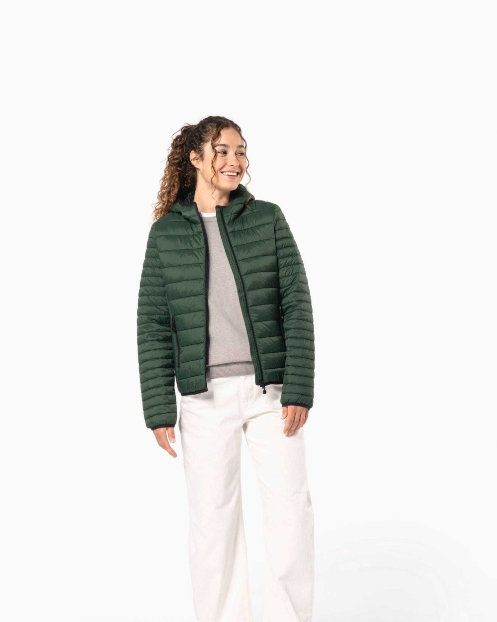 KARIBAN Leichte Damen-Steppjacke mit Kapuze Jacken personalisierbar