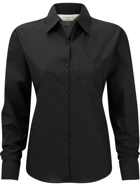 RUSSELL Chemise femme popeline polycoton manches longues /api/colors/b9fdad4a-5e94-45cb-8c03-c08b349b28c3 personnalisable