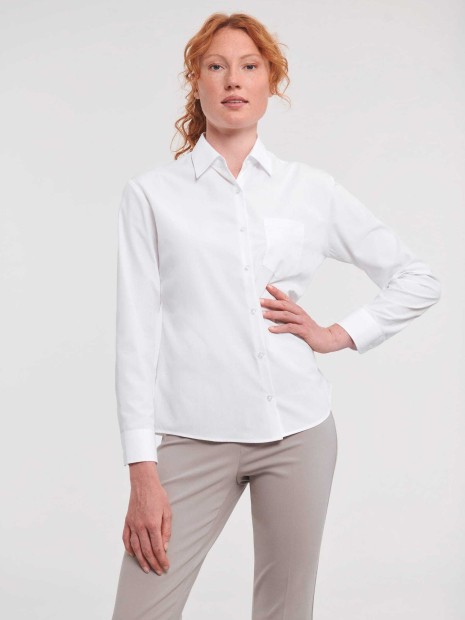 Chemises à personnaliser RUSSELL Chemise femme popeline polycoton manches longues 