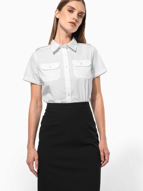 Chemises à personnaliser KARIBAN Chemise pilote manches courtes femme 