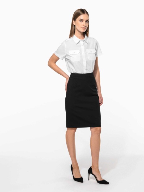 Chemises à personnaliser KARIBAN Chemise pilote manches courtes femme 