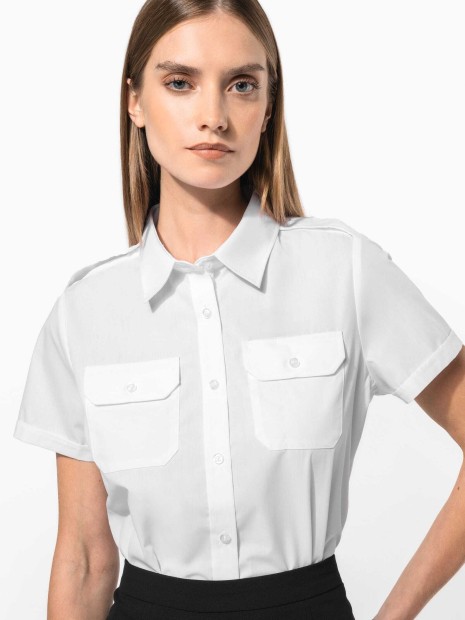 Chemises à personnaliser KARIBAN Chemise pilote manches courtes femme 