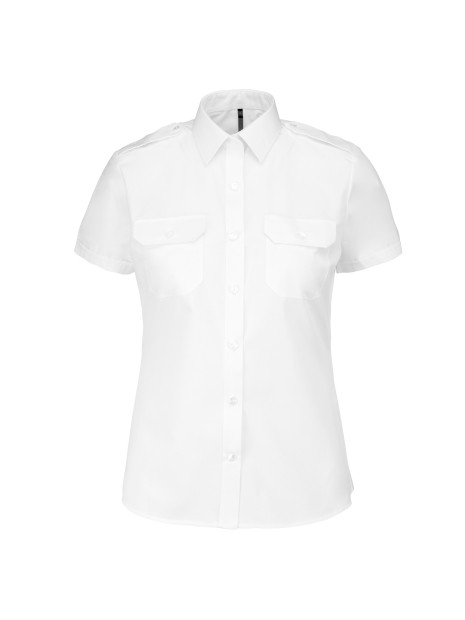 KARIBAN Chemise pilote manches courtes femme /api/colors/7a92cd2d-10d2-40b4-928b-296bb7487506 personnalisable