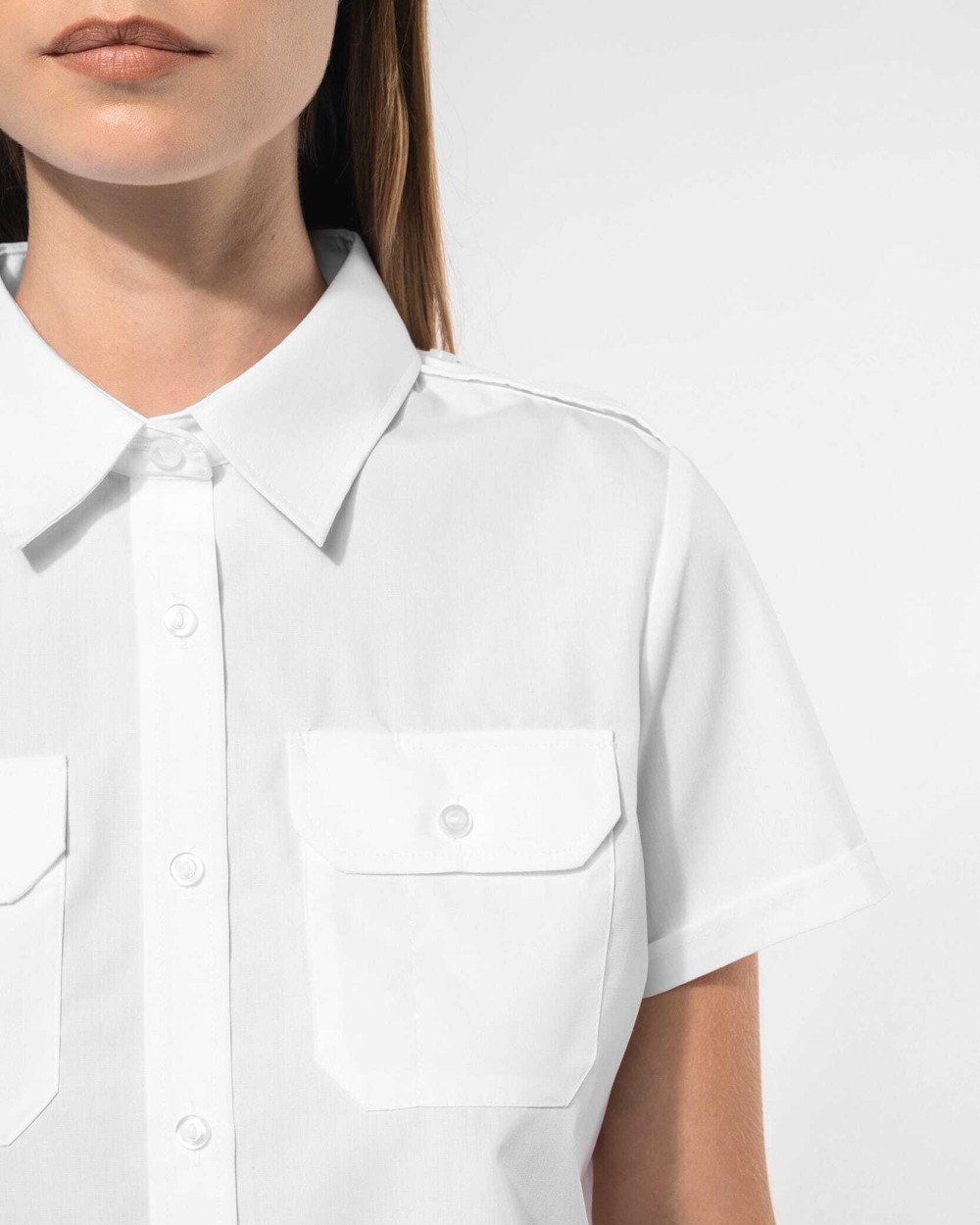 KARIBAN Kurzarm-Pilotenhemd für Damen Hemden personalisierbar