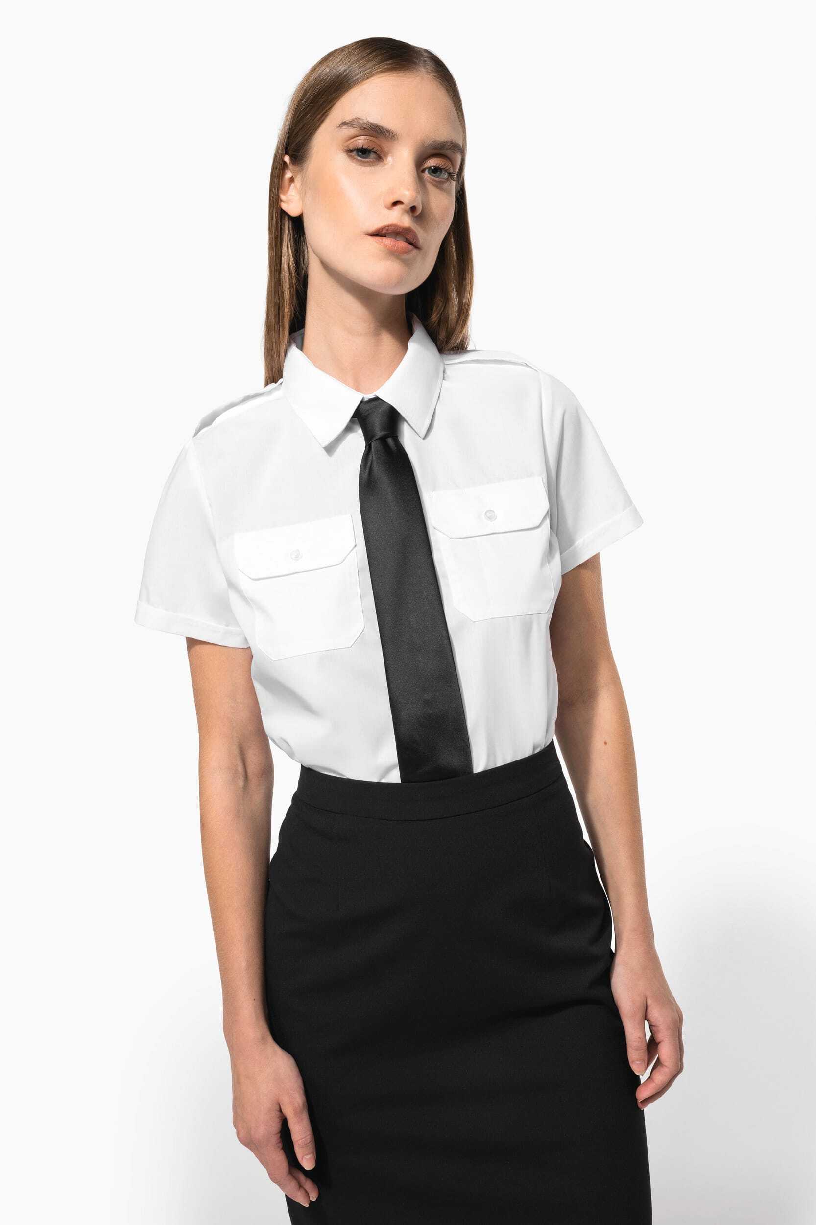 Chemises personnalisable KARIBAN Chemise pilote manches courtes femme