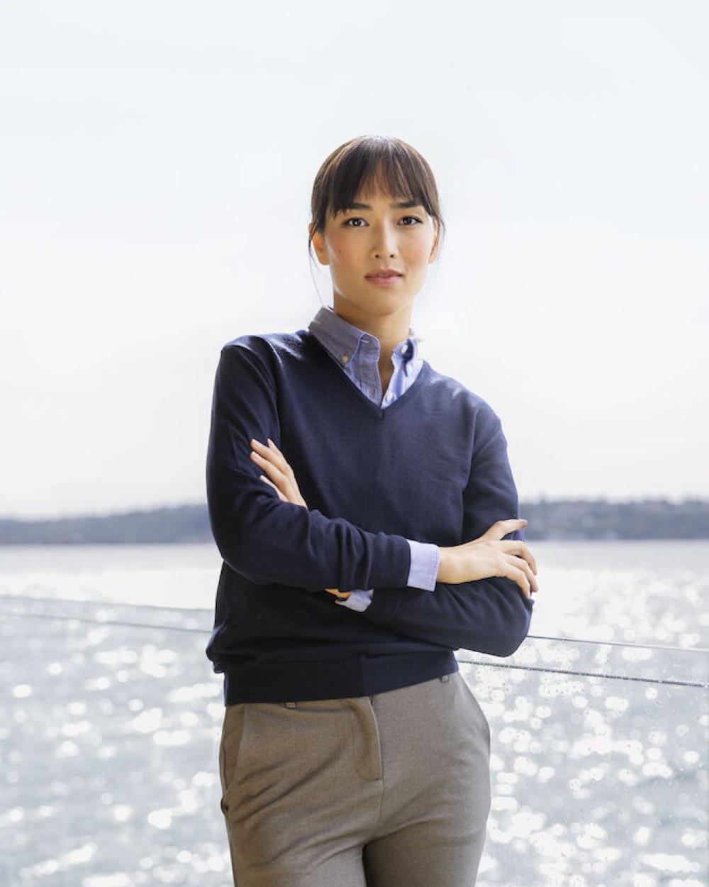 CUTTER & BUCK Everett V-neck Ladies Pullovers personalisierbar