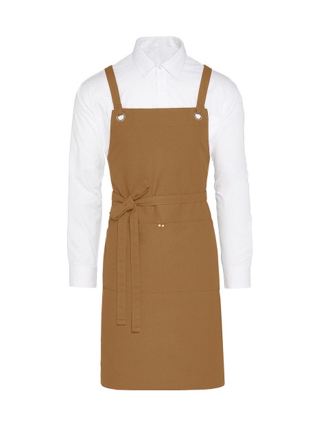 SG CLOTHING PROVENCE - Crossover Eyelets Bib Apron with Pocket /api/colors/8b7408cb-0a31-4cc8-a629-1c897f6164ff personnalisable