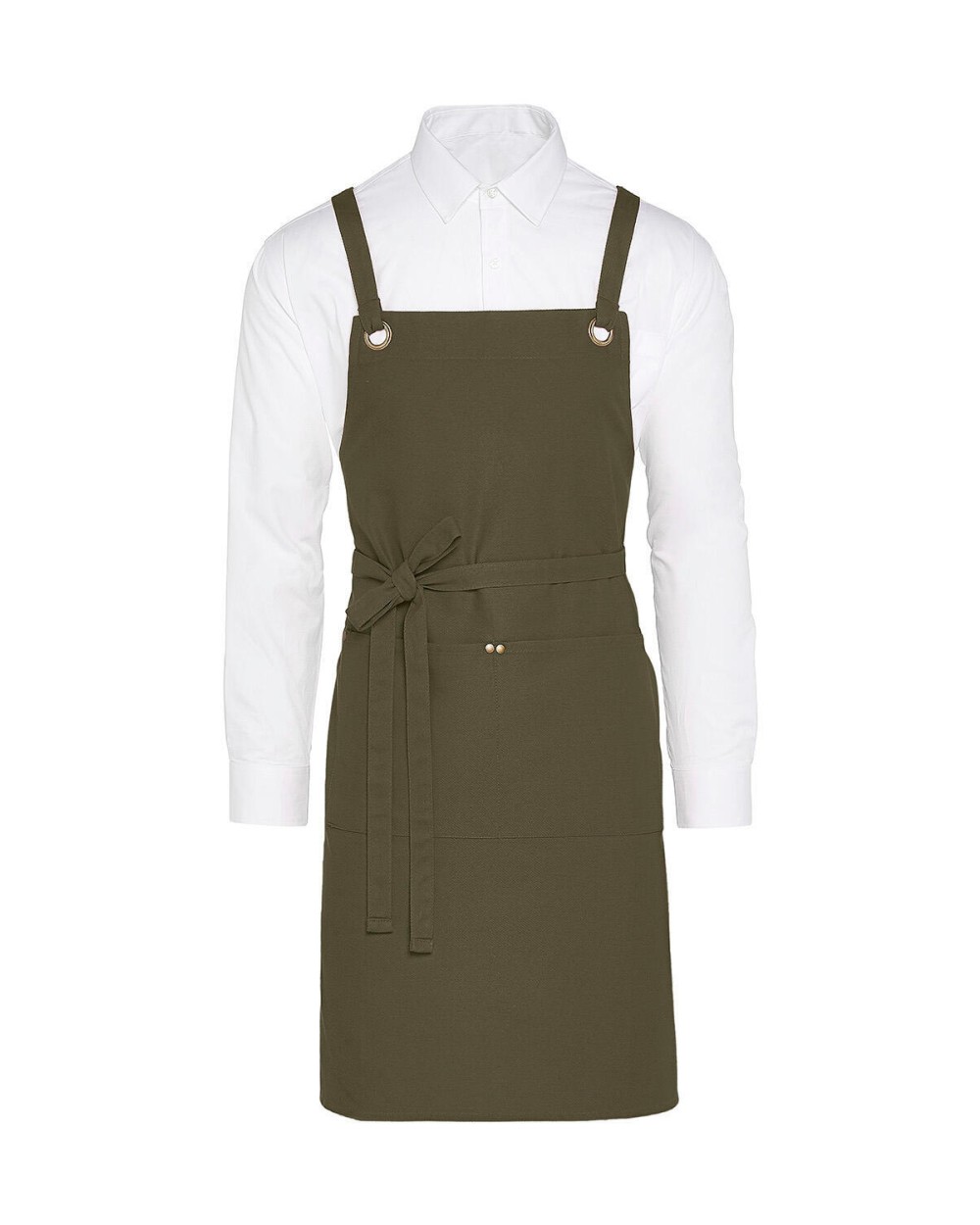 SG CLOTHING PROVENCE - Crossover Eyelets Bib Apron with Pocket Schürzen personalisierbar