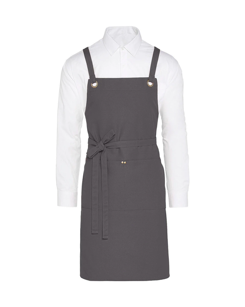 SG CLOTHING PROVENCE - Crossover Eyelets Bib Apron with Pocket Schürzen personalisierbar