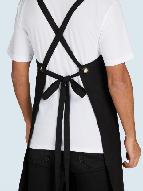 Tabliers à personnaliser SG CLOTHING PROVENCE - Crossover Eyelets Bib Apron with Pocket 
