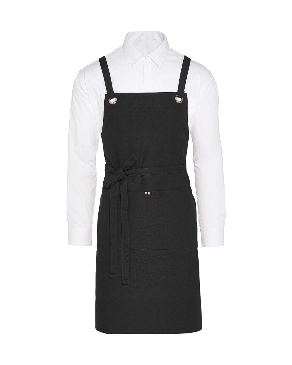 SG CLOTHING PROVENCE - Crossover Eyelets Bib Apron with Pocket Schürzen personalisierbar