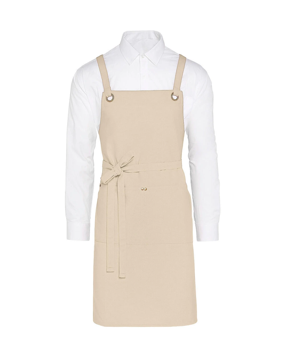 SG CLOTHING PROVENCE - Crossover Eyelets Bib Apron with Pocket Schürzen personalisierbar