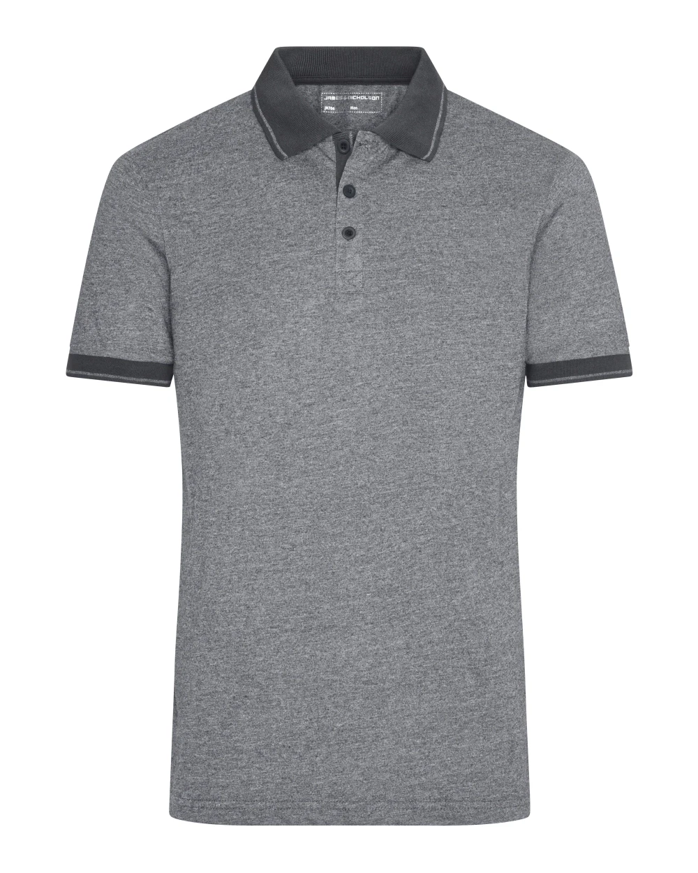 JAMES & NICHOLSON Men`s Heather Polo Poloshirts personalisierbar