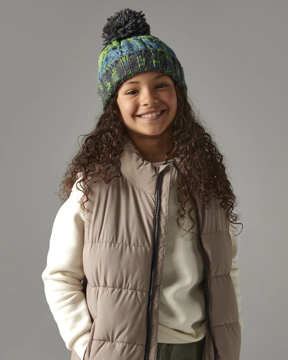 Mutsen BEECHFIELD Junior corkscrew pom pom beanie voor bedrukking &amp; borduring