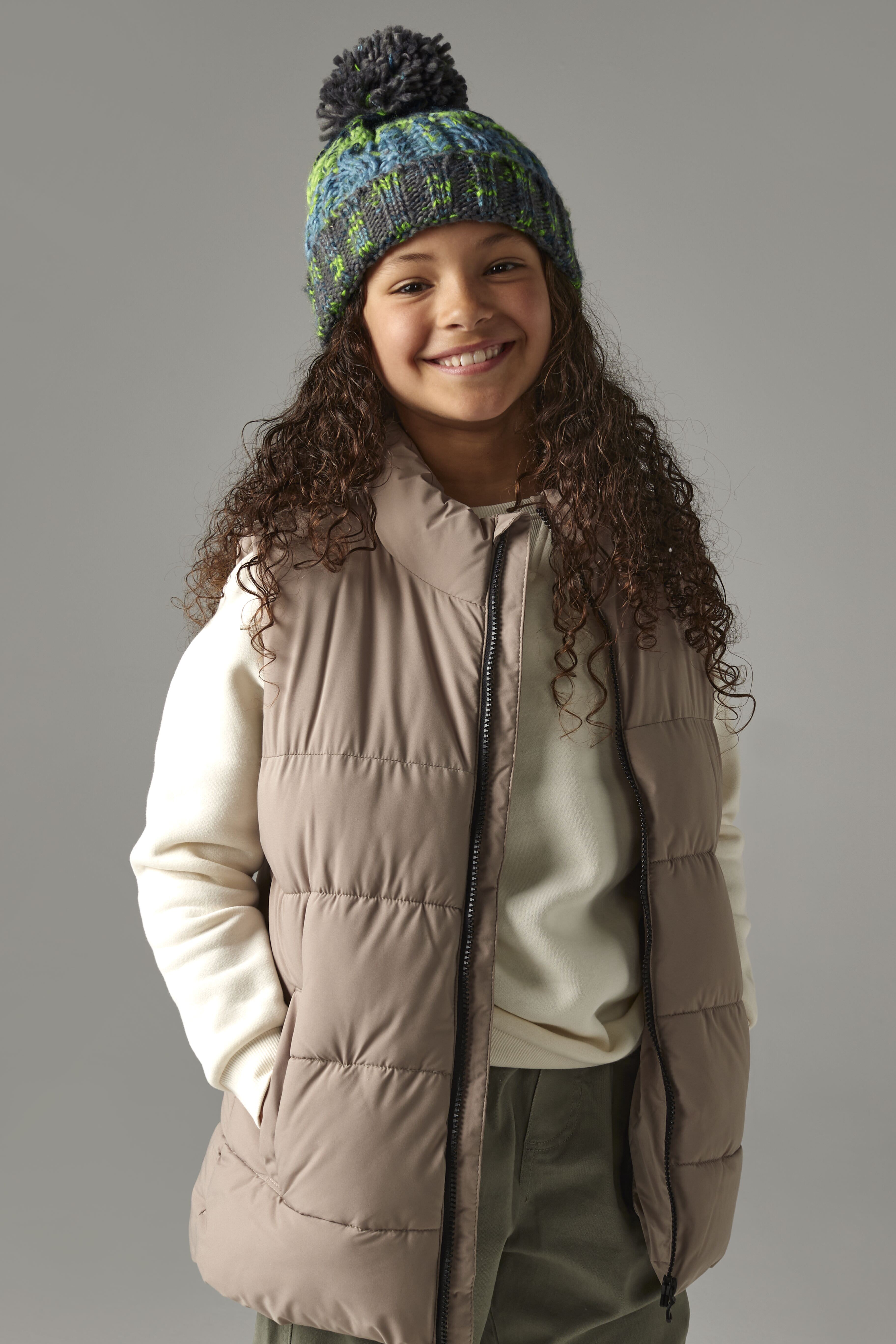 Bonnets personnalisable BEECHFIELD Bonnet enfant à pompon tire-bouchon