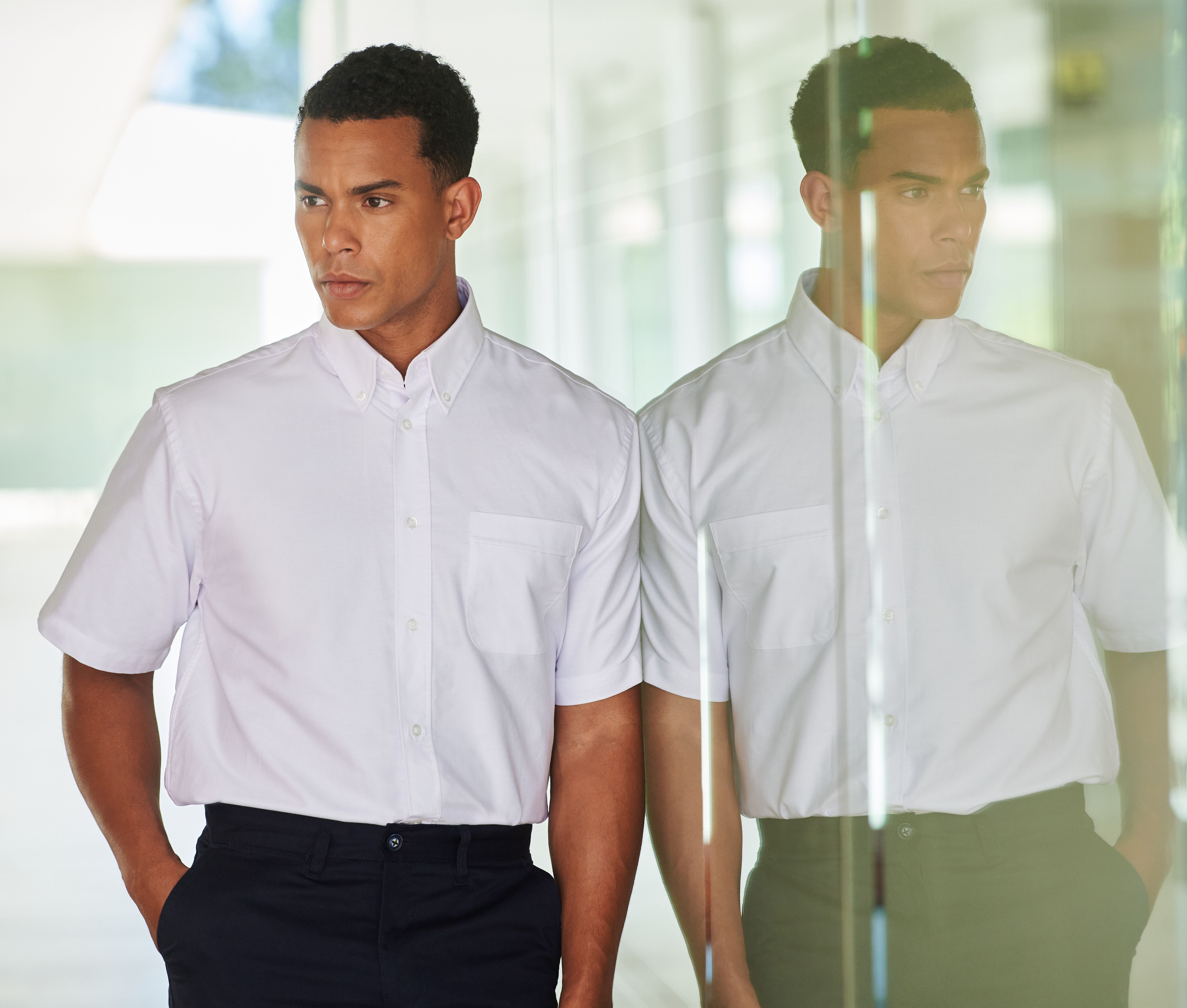 HENBURY MEN'S CLASSIC SS OXFORD SHIRT Hemden personalisierbar