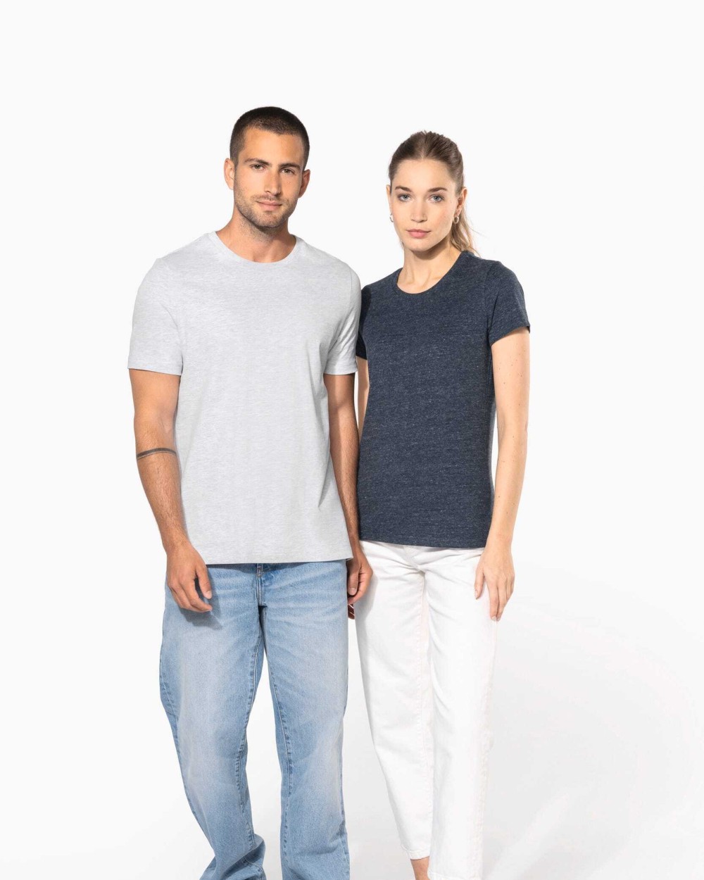 T-shirts KARIBAN Vintage heren-T-shirt met korte mouwen voor bedrukking &amp; borduring