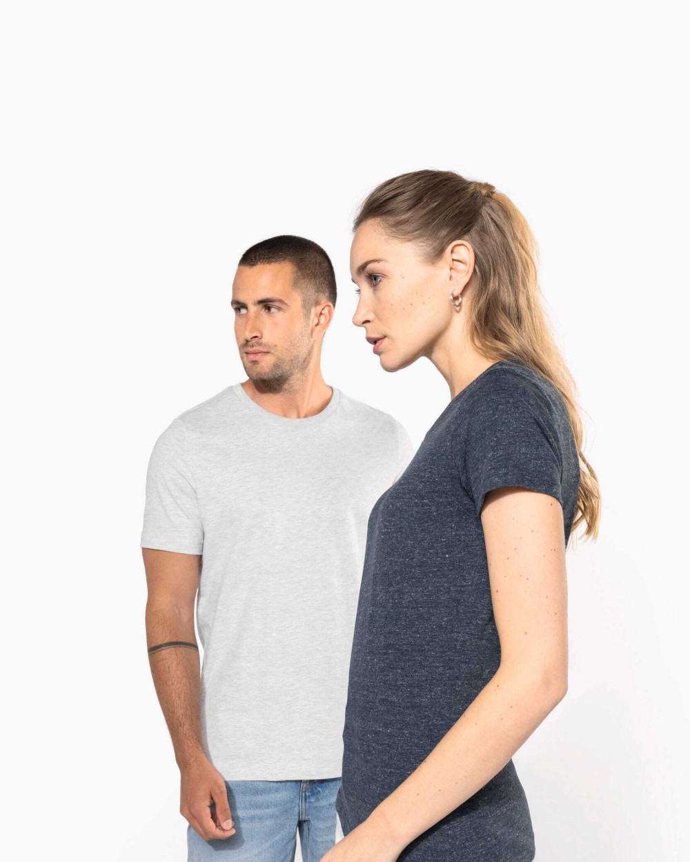 T-shirts KARIBAN Vintage heren-T-shirt met korte mouwen voor bedrukking &amp; borduring
